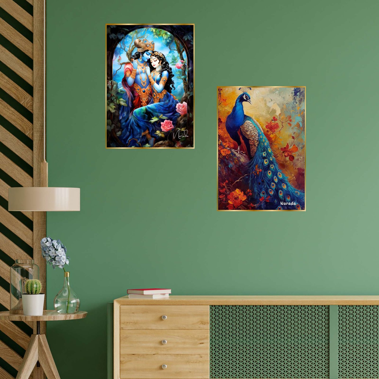 Set of Two Wall Paintings for Wall Dacoration Golden Framed Wall Paintings for Living Room & Bedroom Wall Art for Home Decoration & Office Wall Dรฉcor (14x11 inch CH-GD2-5) - Image 2