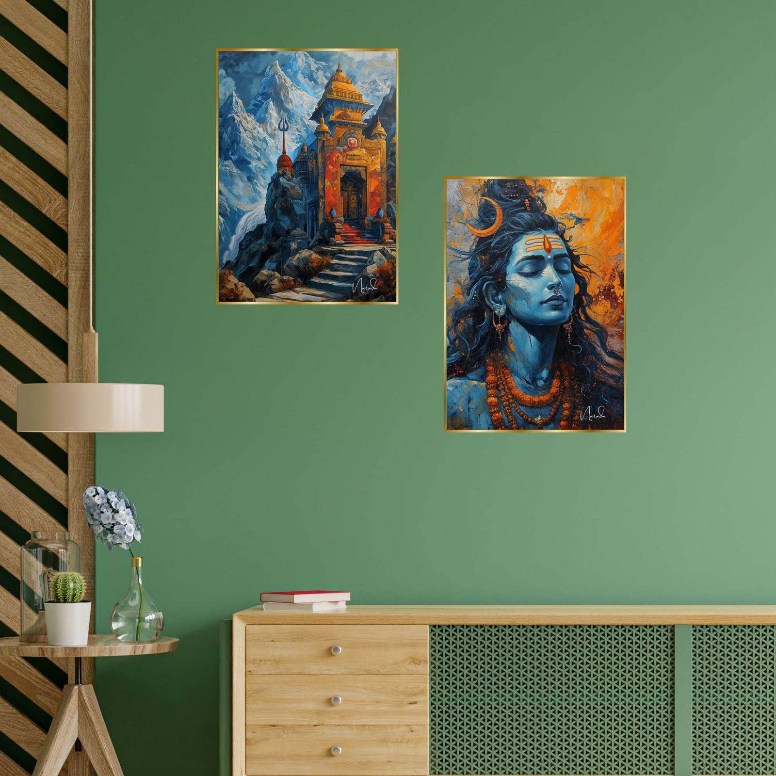 Set of Two Wall Paintings for Wall Dacoration Golden Framed Wall Paintings for Living Room & Bedroom Wall Art for Home Decoration & Office Wall Dรฉcor (14x11 inch CH-GD2-7) - Image 3