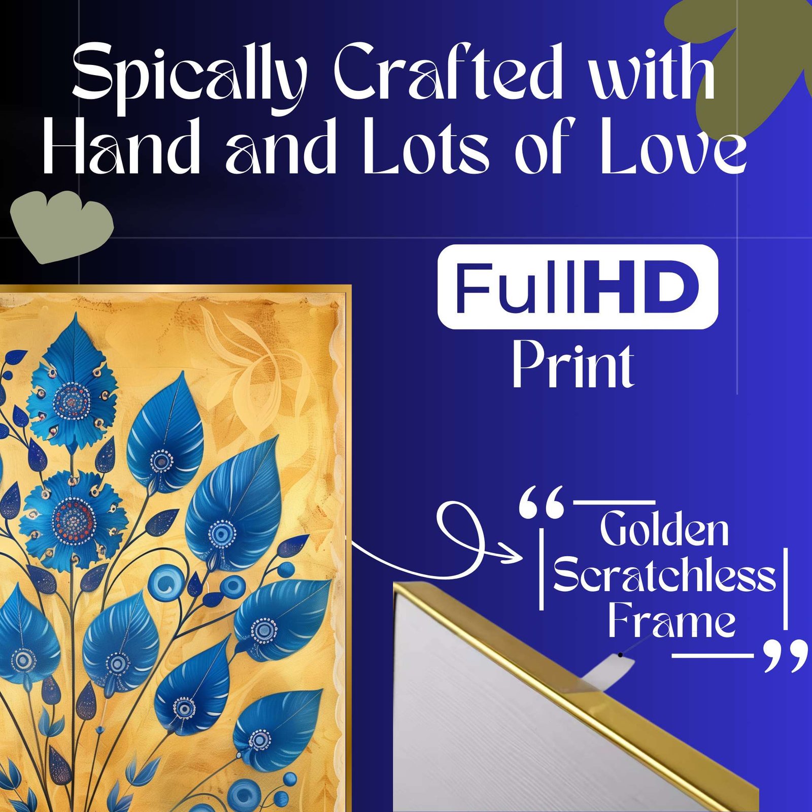Set of Three Wall Paintings for Wall Dacoration Golden Framed Wall Paintings for Living Room & Bedroom Wall Art for Home Decoration & Office Wall Dรฉcor (24x18 inch CH-GD3-14) - Image 3